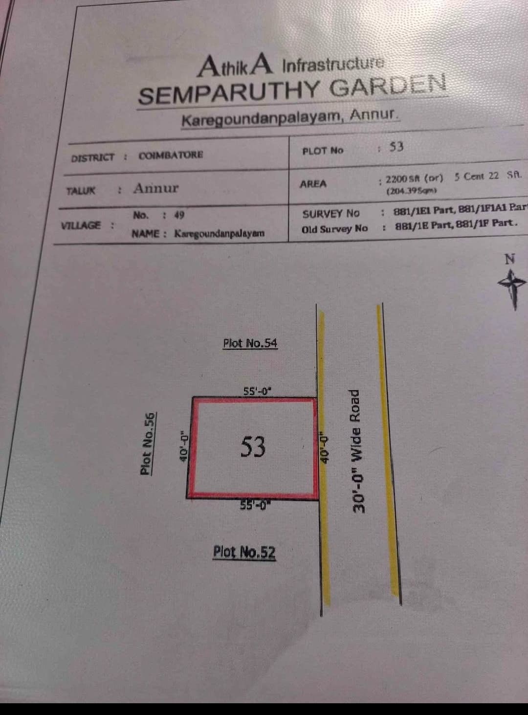 5 Cent DTCP Approved Plot for Sale – Karegoundanpalayam