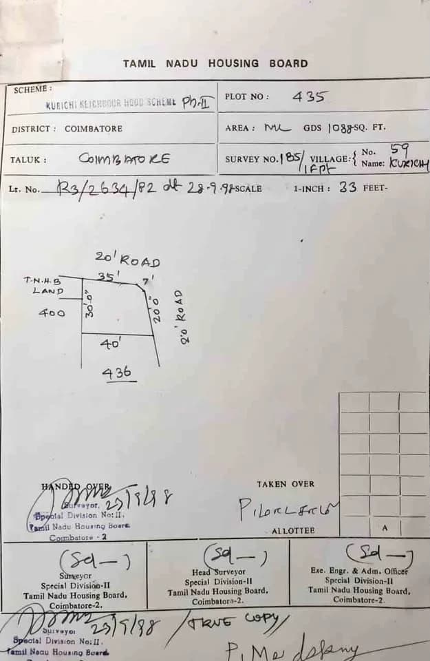 2.5 Cent DTCP Approved Corner Plot for Sale – Kurichi, Coimbatore
